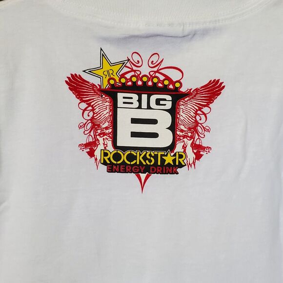 Big B Rapper Rockstar Energy Drink Mens S T-Shirt White Short Sleeve Crew New - Picture 4 of 9